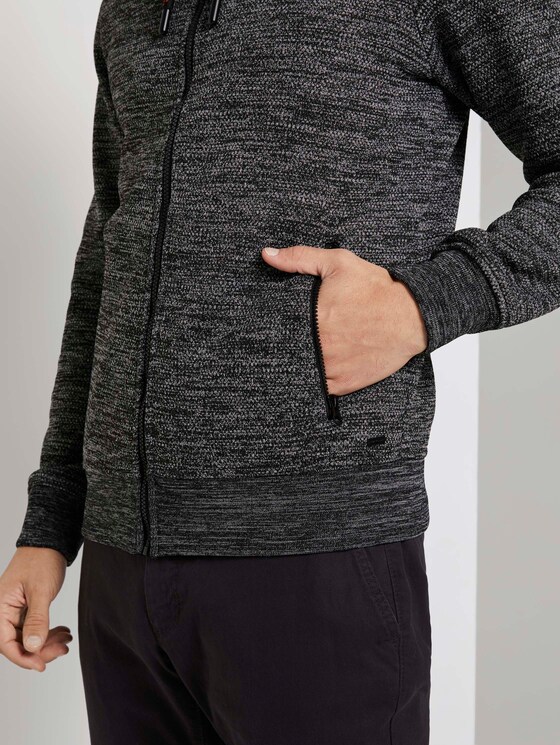 Kapuzenjacke mit Innenfutter - Männer - Black Grey Mouline Kapuzenjacke mit Innenfutter - Männer - Black Grey Mouline - 10 - TOM TAILOR