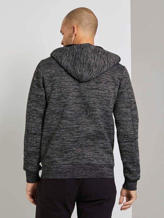 Kapuzenjacke mit Innenfutter - Männer - Black Grey Mouline Kapuzenjacke mit Innenfutter - Männer - Black Grey Mouline - 2 - TOM TAILOR