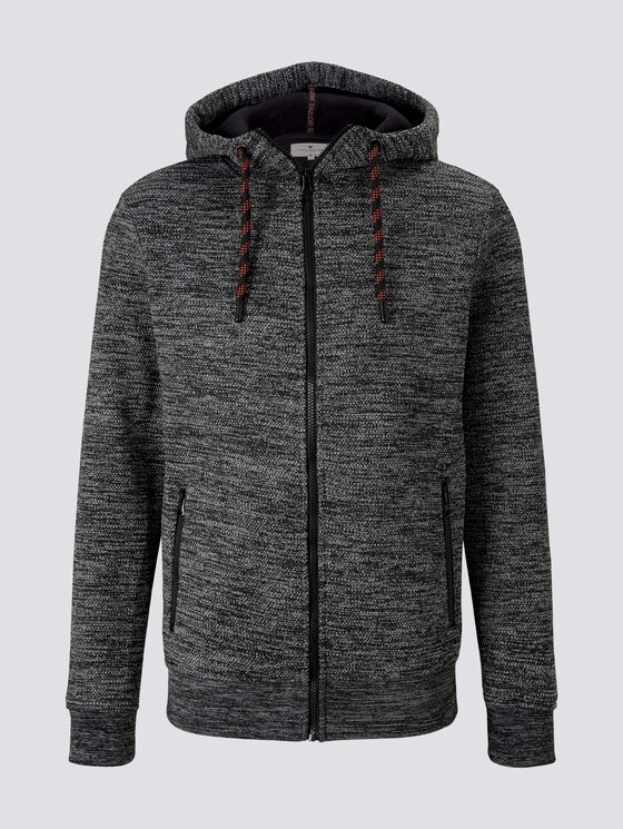 Kapuzenjacke mit Innenfutter - Männer - Black Grey Mouline Kapuzenjacke mit Innenfutter - Männer - Black Grey Mouline - 7 - TOM TAILOR