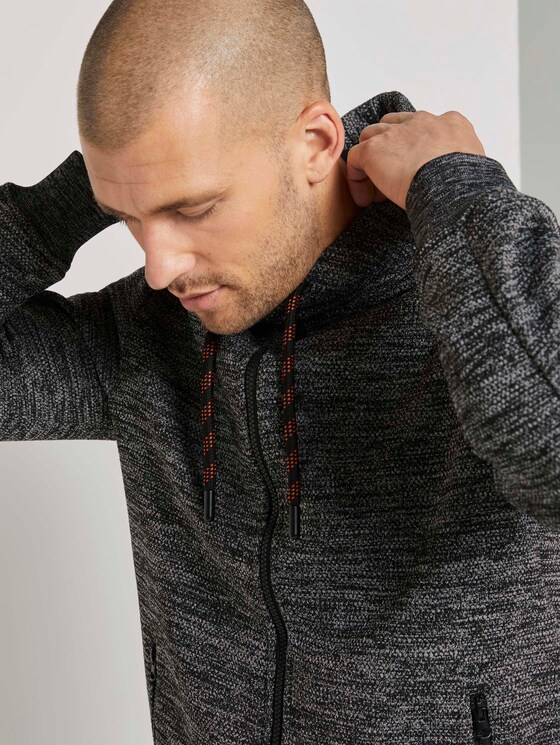 Kapuzenjacke mit Innenfutter - Männer - Black Grey Mouline Kapuzenjacke mit Innenfutter - Männer - Black Grey Mouline - 9 - TOM TAILOR