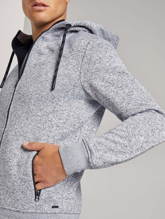 Kapuzenjacke mit Innenfutter - Männer - white grey mouline Kapuzenjacke mit Innenfutter - Männer - white grey mouline - 10 - TOM TAILOR