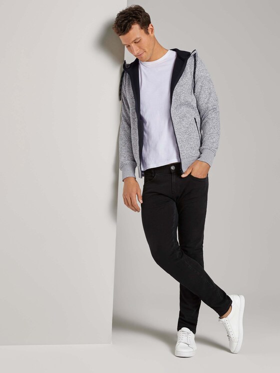 Kapuzenjacke mit Innenfutter - Männer - white grey mouline Kapuzenjacke mit Innenfutter - Männer - white grey mouline - 3 - TOM TAILOR