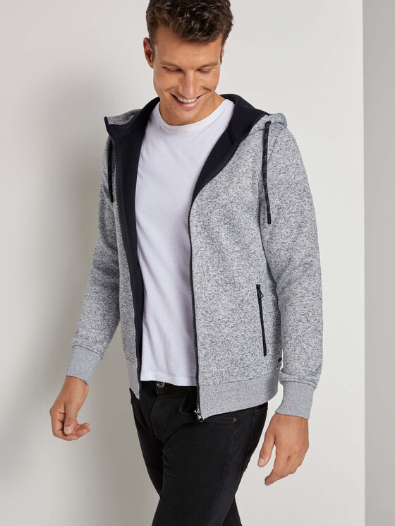 Kapuzenjacke mit Innenfutter - Männer - white grey mouline Kapuzenjacke mit Innenfutter - Männer - white grey mouline - 5 - TOM TAILOR