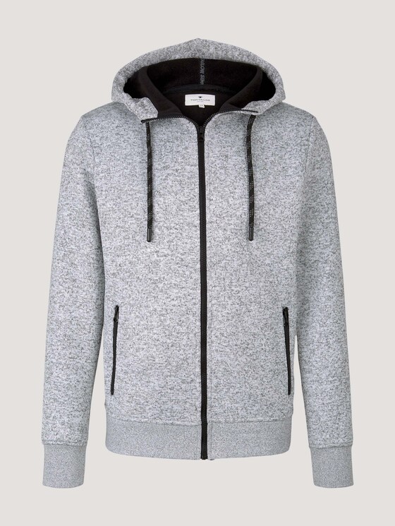 Kapuzenjacke mit Innenfutter - Männer - white grey mouline Kapuzenjacke mit Innenfutter - Männer - white grey mouline - 7 - TOM TAILOR