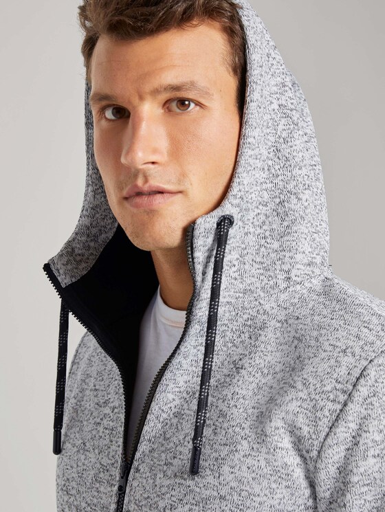 Kapuzenjacke mit Innenfutter - Männer - white grey mouline Kapuzenjacke mit Innenfutter - Männer - white grey mouline - 9 - TOM TAILOR