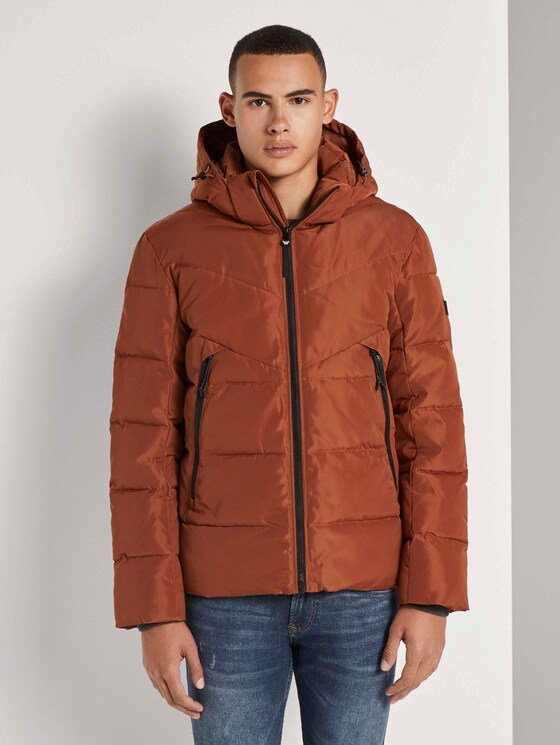 Pufferjacke mit abnehmbarer Kapuze - Männer - Goji Orange Pufferjacke mit abnehmbarer Kapuze - Männer - Goji Orange - 1 - TOM TAILOR Denim
