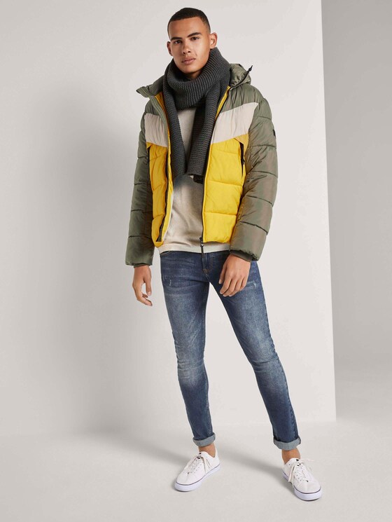 Puffer jacket with a detachable hood - Men - tri color colorblock Puffer jacket with a detachable hood - Men - tri color colorblock - 3 - TOM TAILOR Denim