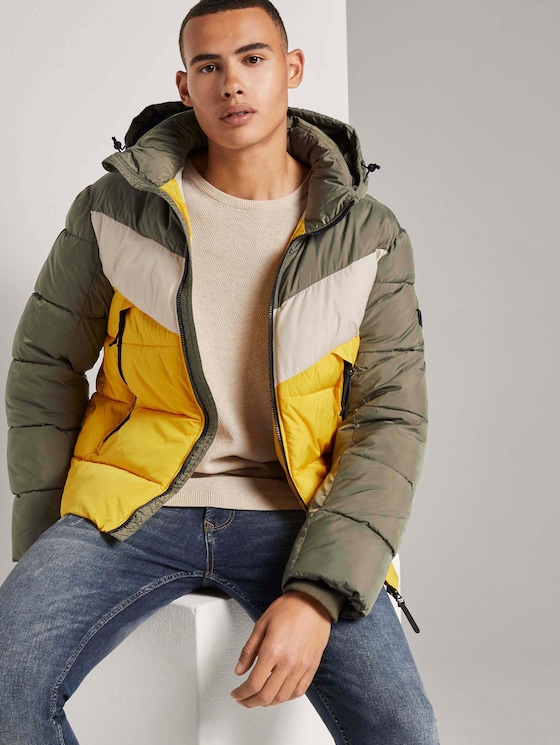 Puffer jacket with a detachable hood - Men - tri color colorblock Puffer jacket with a detachable hood - Men - tri color colorblock - 5 - TOM TAILOR Denim