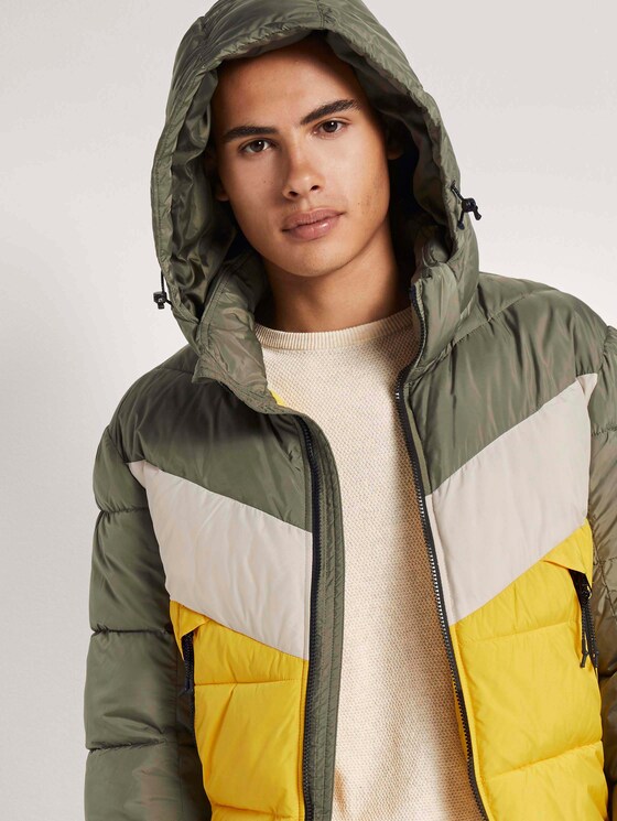 Puffer jacket with a detachable hood - Men - tri color colorblock Puffer jacket with a detachable hood - Men - tri color colorblock - 9 - TOM TAILOR Denim