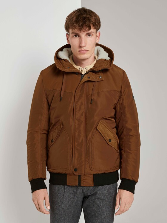 Bomberjacke mit gefütterter Kapuze - Männer - equestrian brown Bomberjacke mit gefütterter Kapuze - Männer - equestrian brown - 1 - TOM TAILOR Denim