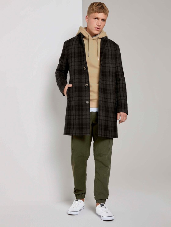 Moderner Mantel aus Wollgemisch - Männer - dark grey black check Moderner Mantel aus Wollgemisch - Männer - dark grey black check - 3 - TOM TAILOR Denim