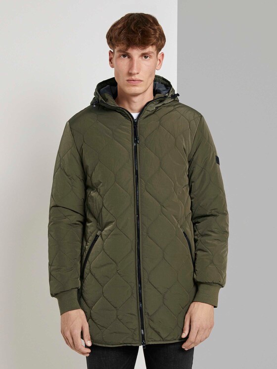 lightweight quilted jacket with a hood - Men - Olive Night Green lightweight quilted jacket with a hood - Men - Olive Night Green - 1 - TOM TAILOR Denim