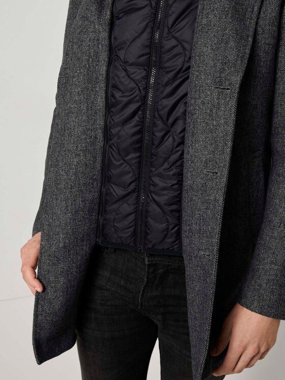 Wollmantel mit abnehmbarem Kapuzeneinsatz - Männer - grey melange twill Wollmantel mit abnehmbarem Kapuzeneinsatz - Männer - grey melange twill - 10 - TOM TAILOR Denim