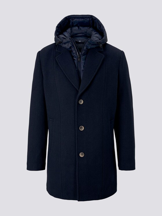 Wollmantel mit abnehmbarem Kapuzeneinsatz - Männer - grey melange twill Wollmantel mit abnehmbarem Kapuzeneinsatz - Männer - grey melange twill - 7 - TOM TAILOR Denim