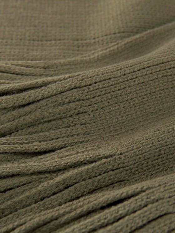 Gerippter Schal mit Fransen - Männer - Olive Night Green Gerippter Schal mit Fransen - Männer - Olive Night Green - 9 - TOM TAILOR