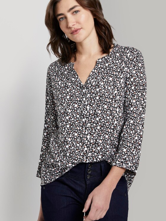 Gemusterte Bluse (schwarz) - von TOM TAILOR