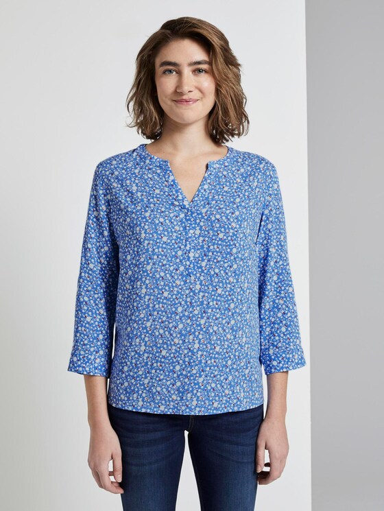 Gemusterte Bluse - Frauen - blue and white flower design Gemusterte Bluse - Frauen - blue and white flower design - 1 - TOM TAILOR