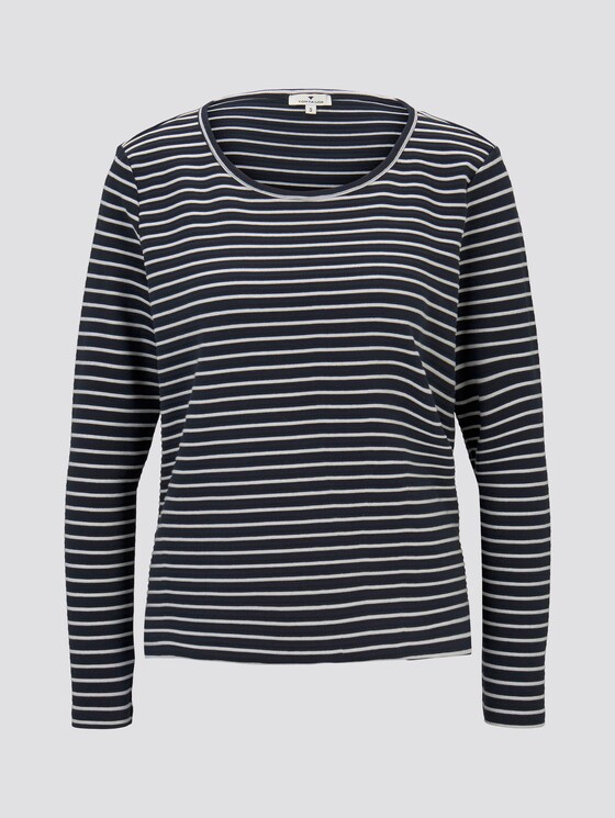 Gestreiftes Langarmshirt - Frauen - navy offwhite structure stripe Gestreiftes Langarmshirt - Frauen - navy offwhite structure stripe - 7 - TOM TAILOR