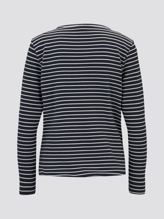 Gestreiftes Langarmshirt - Frauen - navy offwhite structure stripe Gestreiftes Langarmshirt - Frauen - navy offwhite structure stripe - 8 - TOM TAILOR