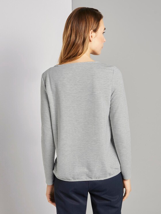 Gestreiftes Langarmshirt - Frauen - grey marl scar stripe Gestreiftes Langarmshirt - Frauen - grey marl scar stripe - 2 - TOM TAILOR