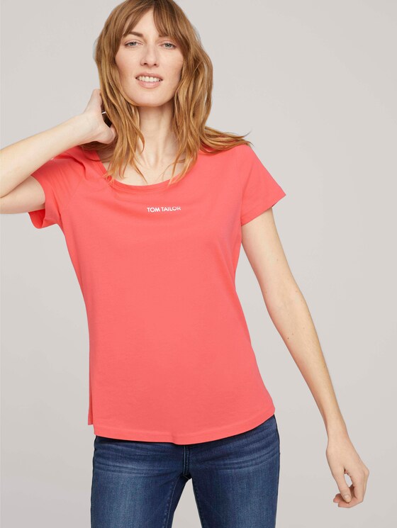 T-Shirt mit Logo Print - Frauen - strong peach tone T-Shirt mit Logo Print - Frauen - strong peach tone - 5 - TOM TAILOR