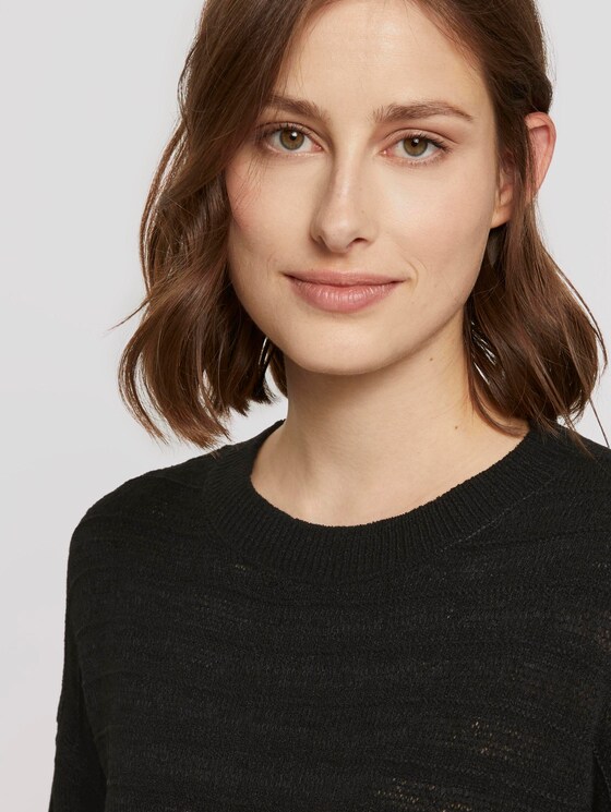 Pullover mit Strickmuster - Frauen - Deep Black Pullover mit Strickmuster - Frauen - Deep Black - 10 - TOM TAILOR Denim