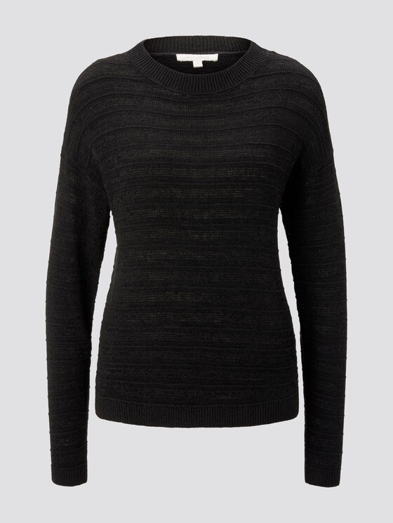 Pullover mit Strickmuster - Frauen - Deep Black Pullover mit Strickmuster - Frauen - Deep Black - 7 - TOM TAILOR Denim