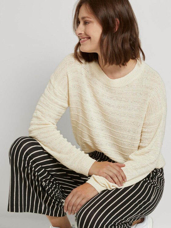 Pullover mit Strickmuster - Frauen - soft creme beige Pullover mit Strickmuster - Frauen - soft creme beige - 5 - TOM TAILOR Denim