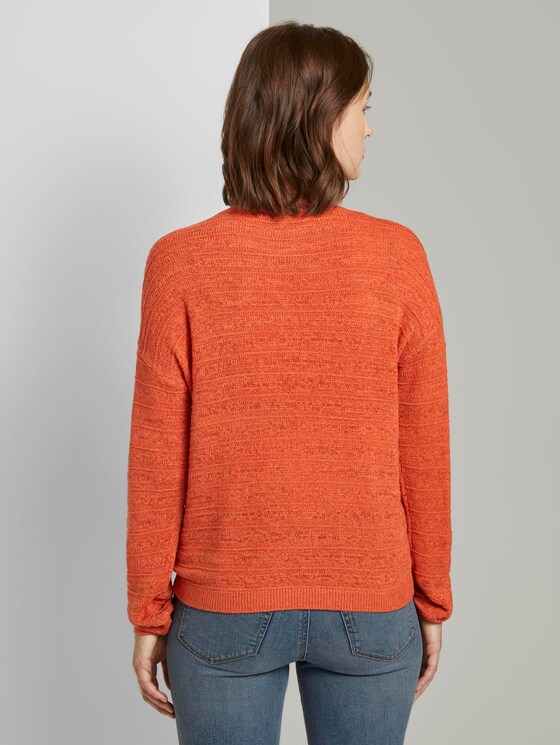 Pullover mit Strickmuster - Frauen - burnt coral Pullover mit Strickmuster - Frauen - burnt coral - 2 - TOM TAILOR Denim
