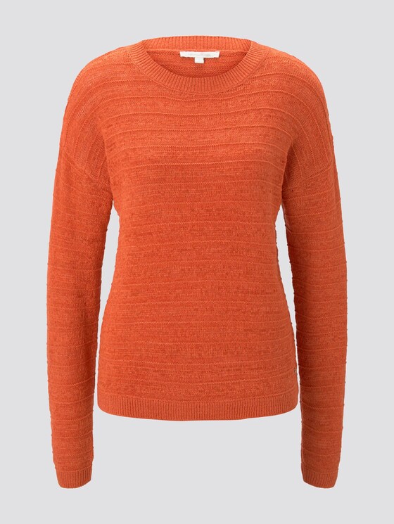 Pullover mit Strickmuster - Frauen - burnt coral Pullover mit Strickmuster - Frauen - burnt coral - 7 - TOM TAILOR Denim