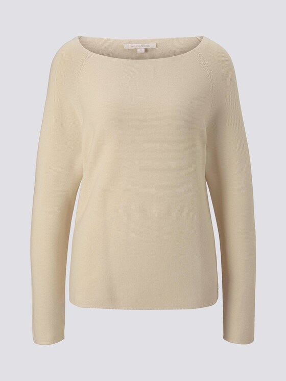 Strukturierter Pullover mit Raglan-Ärmeln - Frauen - soft creme beige Strukturierter Pullover mit Raglan-Ärmeln - Frauen - soft creme beige - 7 - TOM TAILOR Denim