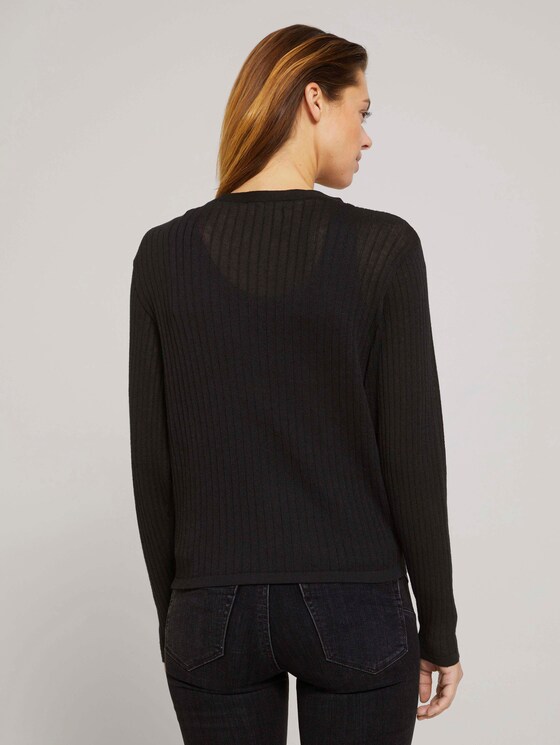 Cardigan mit Ripp-Struktur - Frauen - deep black Cardigan mit Ripp-Struktur - Frauen - deep black - 2 - TOM TAILOR Denim
