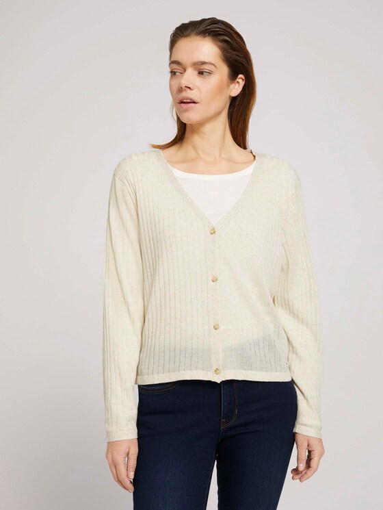 Cardigan mit Ripp-Struktur - Frauen - soft creme beige Cardigan mit Ripp-Struktur - Frauen - soft creme beige - 1 - TOM TAILOR Denim