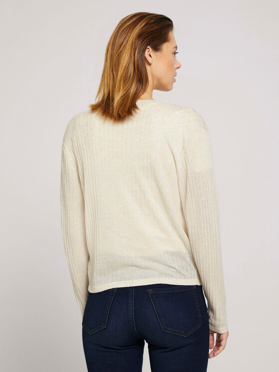 Cardigan mit Ripp-Struktur - Frauen - soft creme beige Cardigan mit Ripp-Struktur - Frauen - soft creme beige - 2 - TOM TAILOR Denim