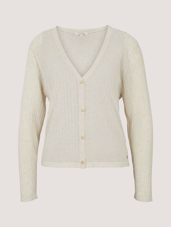 Cardigan mit Ripp-Struktur - Frauen - soft creme beige Cardigan mit Ripp-Struktur - Frauen - soft creme beige - 7 - TOM TAILOR Denim