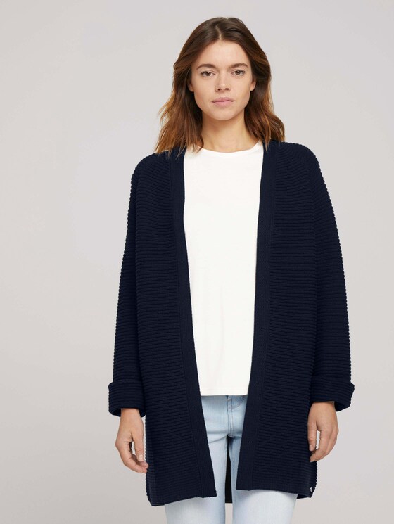 Strukturierter Cardigan-Mantel - Frauen - Sky Captain Blue Strukturierter Cardigan-Mantel - Frauen - Sky Captain Blue - 1 - TOM TAILOR Denim