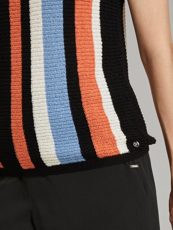 Ärmelloser Strickpullover mit Streifenmuster - Frauen - multcolor vertical stripe Ärmelloser Strickpullover mit Streifenmuster - Frauen - multcolor vertical stripe - 10 - TOM TAILOR Denim
