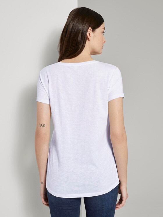 T-Shirt mit kleinem Print - Frauen - White T-Shirt mit kleinem Print - Frauen - White - 2 - TOM TAILOR Denim