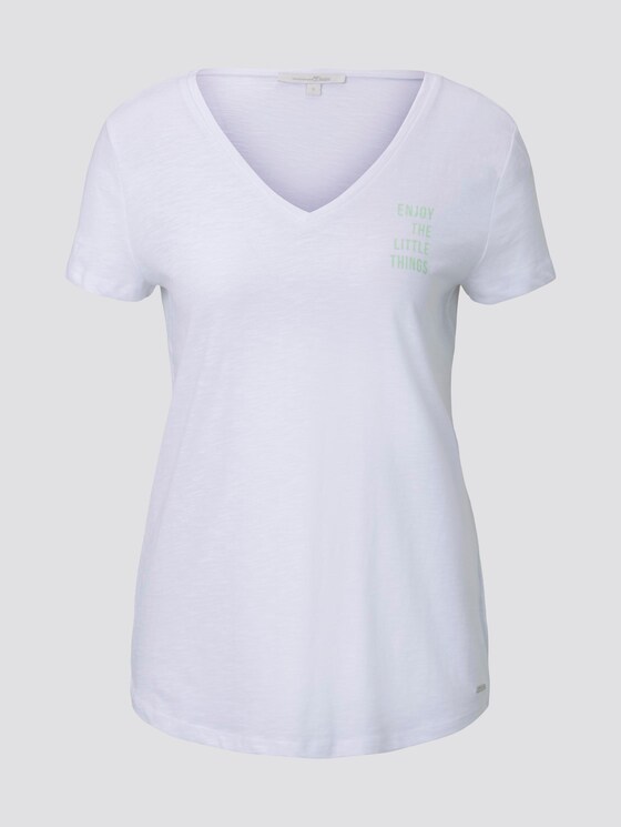 T-Shirt mit kleinem Print - Frauen - White T-Shirt mit kleinem Print - Frauen - White - 7 - TOM TAILOR Denim