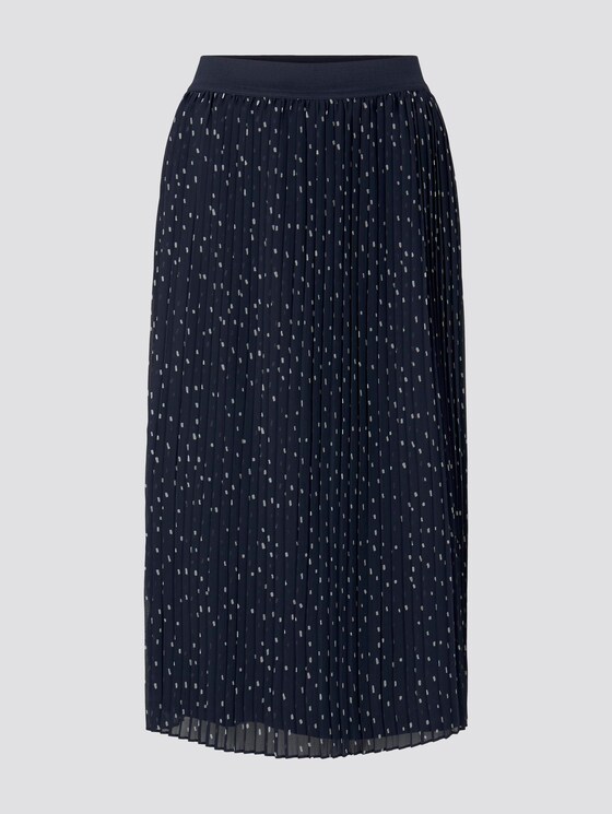 Gepunkteter Plissée-Midirock - Frauen - dark blue minimal Gepunkteter Plissée-Midirock - Frauen - dark blue minimal - 7 - TOM TAILOR Denim