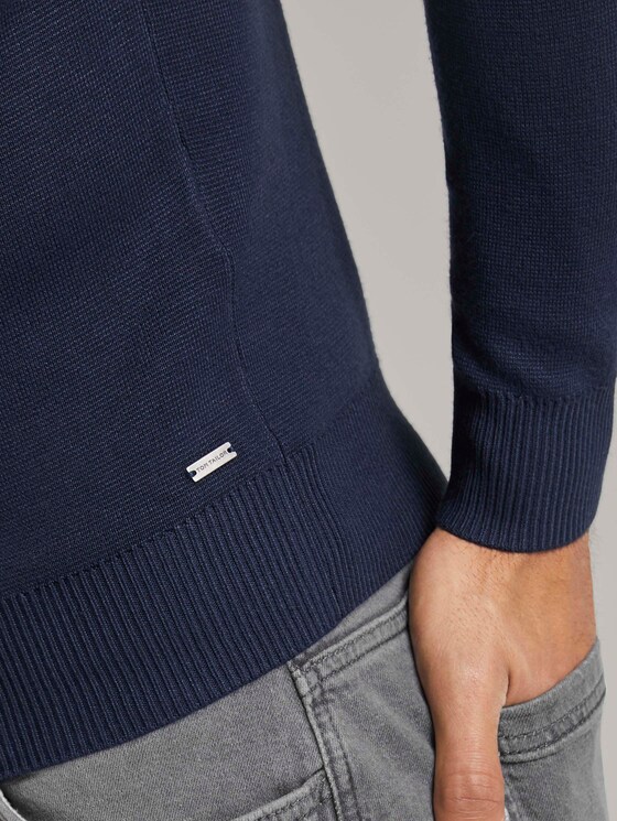Strickpullover mit Raglanärmeln - Männer - Dark Blue Strickpullover mit Raglanärmeln - Männer - Dark Blue - 10 - TOM TAILOR