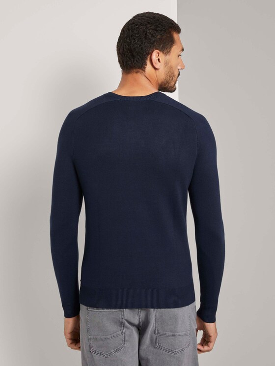 Strickpullover mit Raglanärmeln - Männer - Dark Blue Strickpullover mit Raglanärmeln - Männer - Dark Blue - 2 - TOM TAILOR
