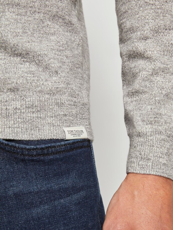 Melierter Pullover - Männer - light grey white mouline Melierter Pullover - Männer - light grey white mouline - 10 - TOM TAILOR