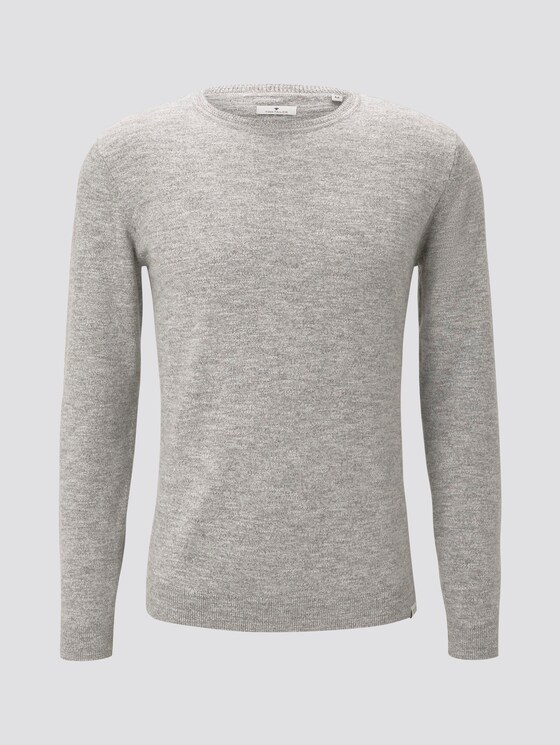 Melierter Pullover - Männer - light grey white mouline Melierter Pullover - Männer - light grey white mouline - 7 - TOM TAILOR