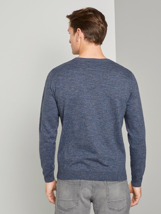 Melierter Pullover - Männer - blue navy mouline Melierter Pullover - Männer - blue navy mouline - 2 - TOM TAILOR