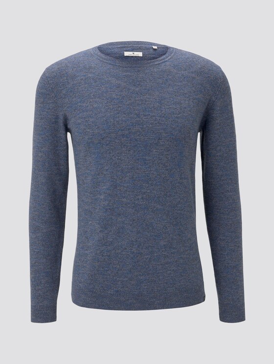 Melierter Pullover - Männer - blue navy mouline Melierter Pullover - Männer - blue navy mouline - 7 - TOM TAILOR