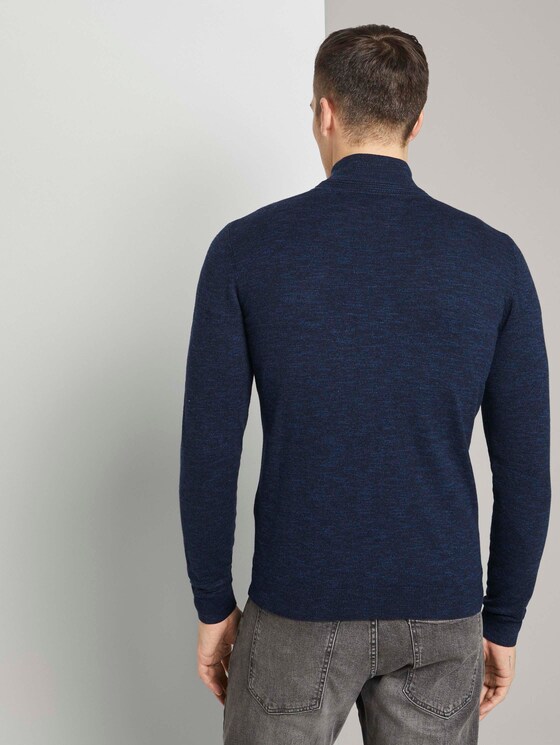 mit recyceltem Polyester - Männer - navy blue mouline mit recyceltem Polyester - Männer - navy blue mouline - 2 - TOM TAILOR