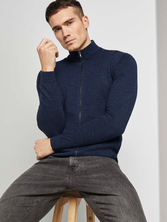 mit recyceltem Polyester - Männer - navy blue mouline mit recyceltem Polyester - Männer - navy blue mouline - 5 - TOM TAILOR