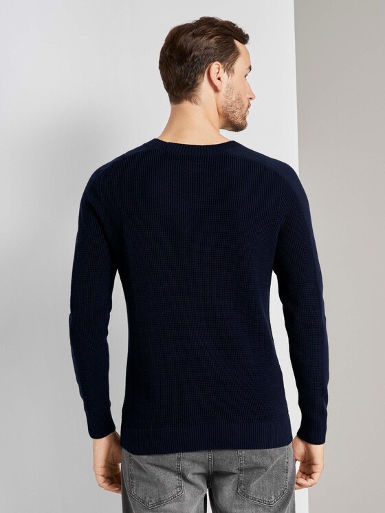 Strickpullover mit Ärmeldetail - Männer - Dark Blue Strickpullover mit Ärmeldetail - Männer - Dark Blue - 2 - TOM TAILOR