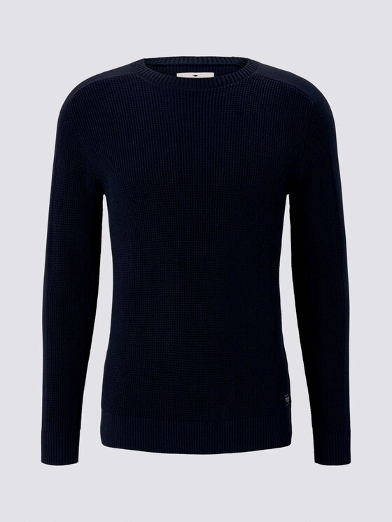 Strickpullover mit Ärmeldetail - Männer - Dark Blue Strickpullover mit Ärmeldetail - Männer - Dark Blue - 7 - TOM TAILOR